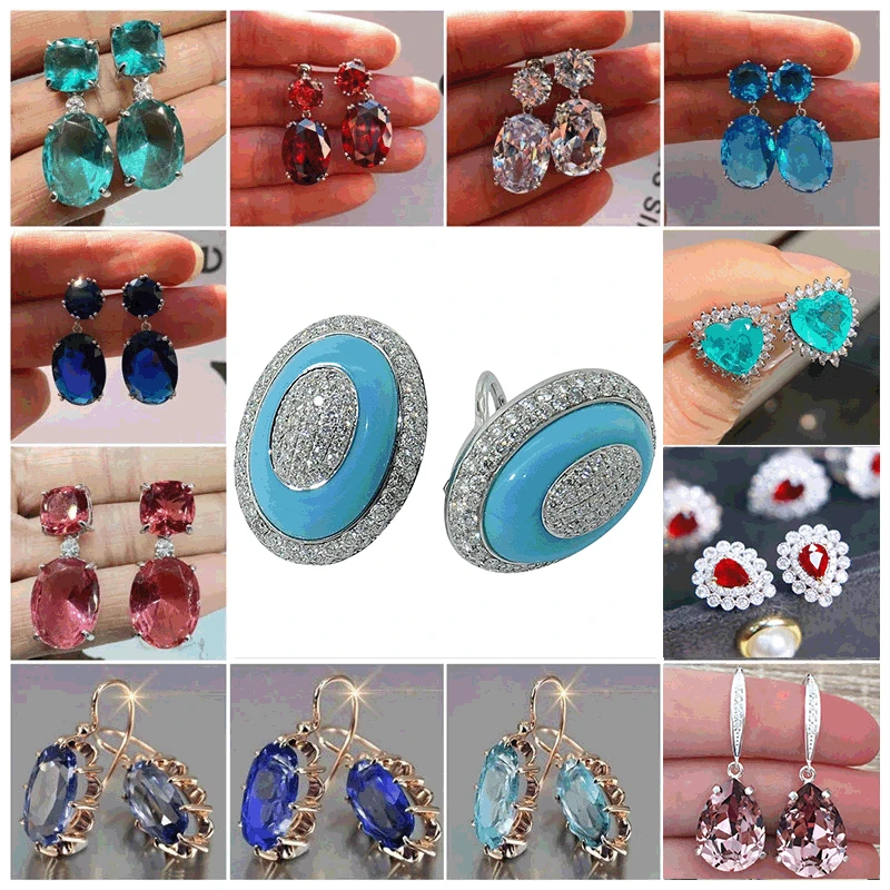 Luxury Silver Color Blue Stone Earrings Women Fashion Metal Inlaid White Zircon Wedding Drop Dangle Earrings for Women Jewelry
Luxury Silver Color Blue Stone Earrings Women Fashion Metal Inlaid White Zircon Wedding Drop Dangle Earrings for Women Jewelry