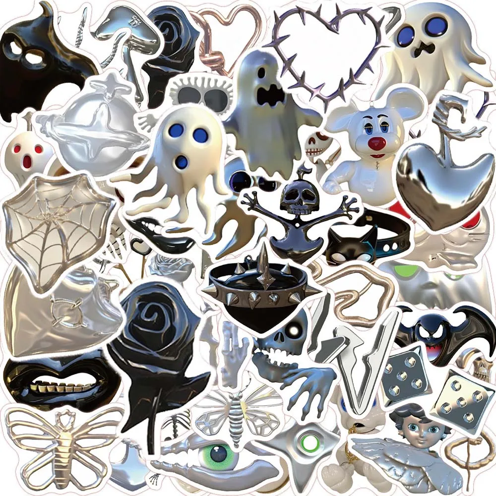 10/50pcs Silver Color Horror Skull Stickers Pack Graffiti Decals for Kids Scrapbooking Luggage Laptop Skateboard Notebook Phone
10/50pcs Silver Color Horror Skull Stickers Pack Graffiti Decals for Kids Scrapbooking Luggage Laptop Skateboard Notebook Phone