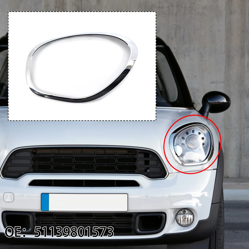 

ABS Headlight Lamp Chrome Bezel Ring Trim Driver Side For MINI Cooper R60 Countryman John Cooper Works ALL4 2013-2016