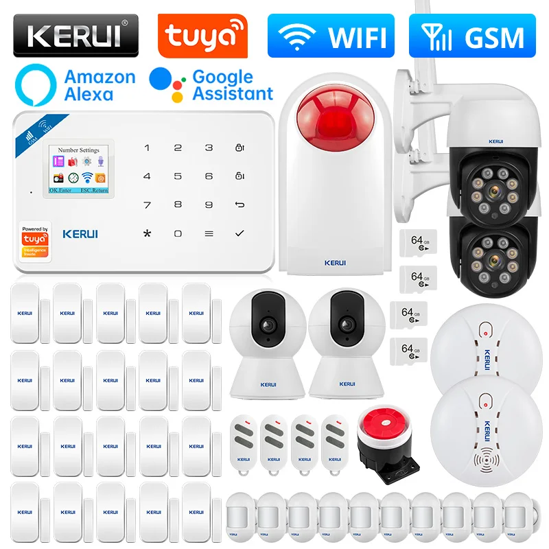KERUI W181 сигнализация для дома WIFI GSM сигнализация Беспроводная поддержка Alexa Tuya умный датчик движения сирена датчик двери IP камера
KERUI W181 сигнализация для дома WIFI GSM сигнализация Беспроводная поддержка Alexa Tuya умный датчик движения сирена датчик двери IP камера