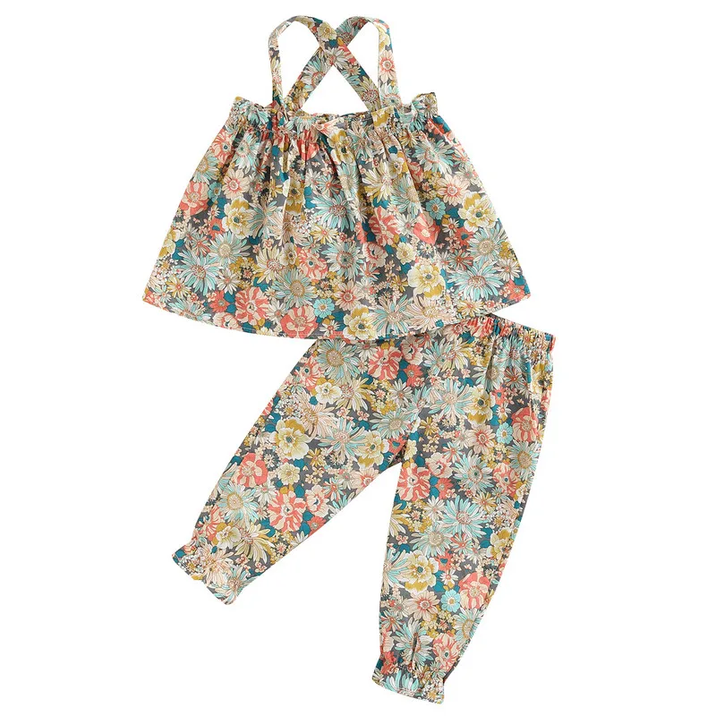Children Baby Girl Pant Sets Summer Clothes Sleeveless Backless Camisole Floral Pants Clothing Costume for Babies 2023 Outerwear
Children Baby Girl Pant Sets Summer Clothes Sleeveless Backless Camisole Floral Pants Clothing Costume for Babies 2023 Outerwear