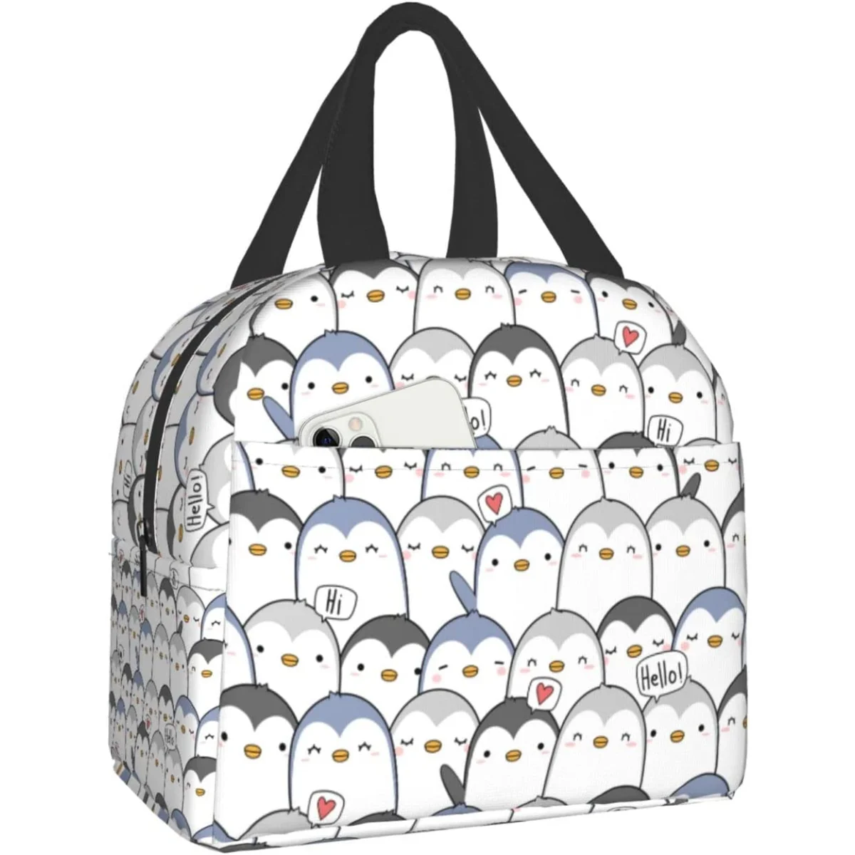 Cute Penguin Greeting Lunch Bag for Women Teens Insulated Water-Resistant Tote Bag Reusable Lunch Box for Picnic Travel Work
Cute Penguin Greeting Lunch Bag for Women Teens Insulated Water-Resistant Tote Bag Reusable Lunch Box for Picnic Travel Work