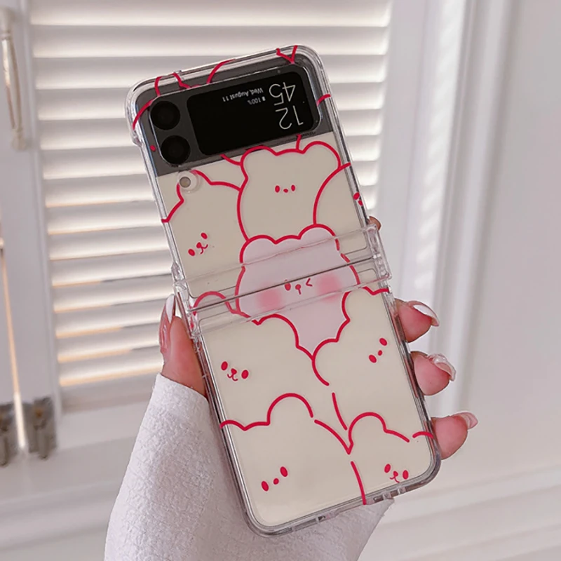 Cartoon Line Bear Transparent Phone Case for Samsung Galaxy Z Flip 3 Z Flip 4 Hard PC Back Cover for ZFlip3 ZFlip4 Case Shell
Cartoon Line Bear Transparent Phone Case for Samsung Galaxy Z Flip 3 Z Flip 4 Hard PC Back Cover for ZFlip3 ZFlip4 Case Shell