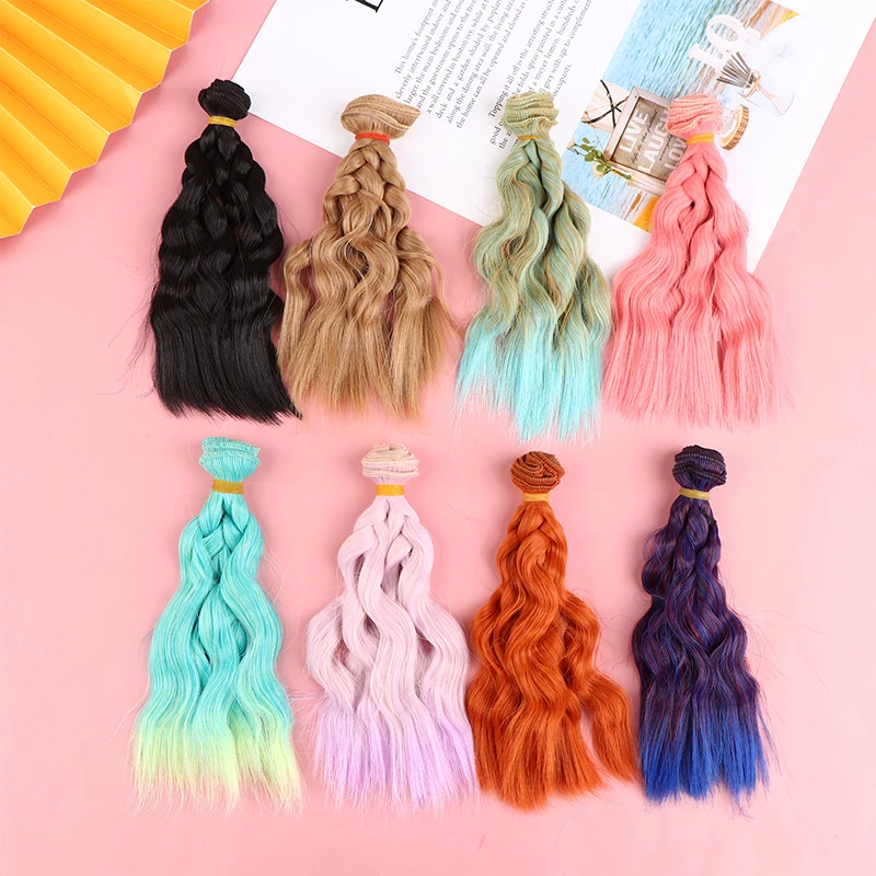 

1Pc Doll Wig Hair Row Modified Girls Child Toy 17CM Doll Wigs 15cm Thickening DIY Heat Resistant Fiber Accessories