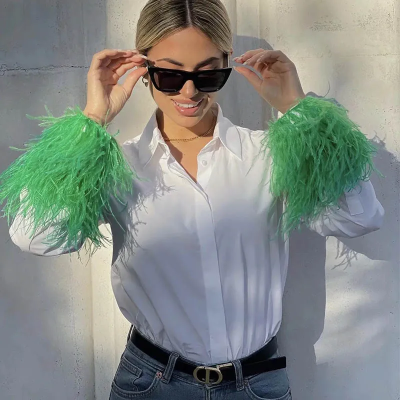 Cool Feathers Blouses Shirt Women Button Down White Blouses OL 2022 Summer Trendy Feathers Tops Female Blusas Feathers Shirt
Cool Feathers Blouses Shirt Women Button Down White Blouses OL 2022 Summer Trendy Feathers Tops Female Blusas Feathers Shirt
