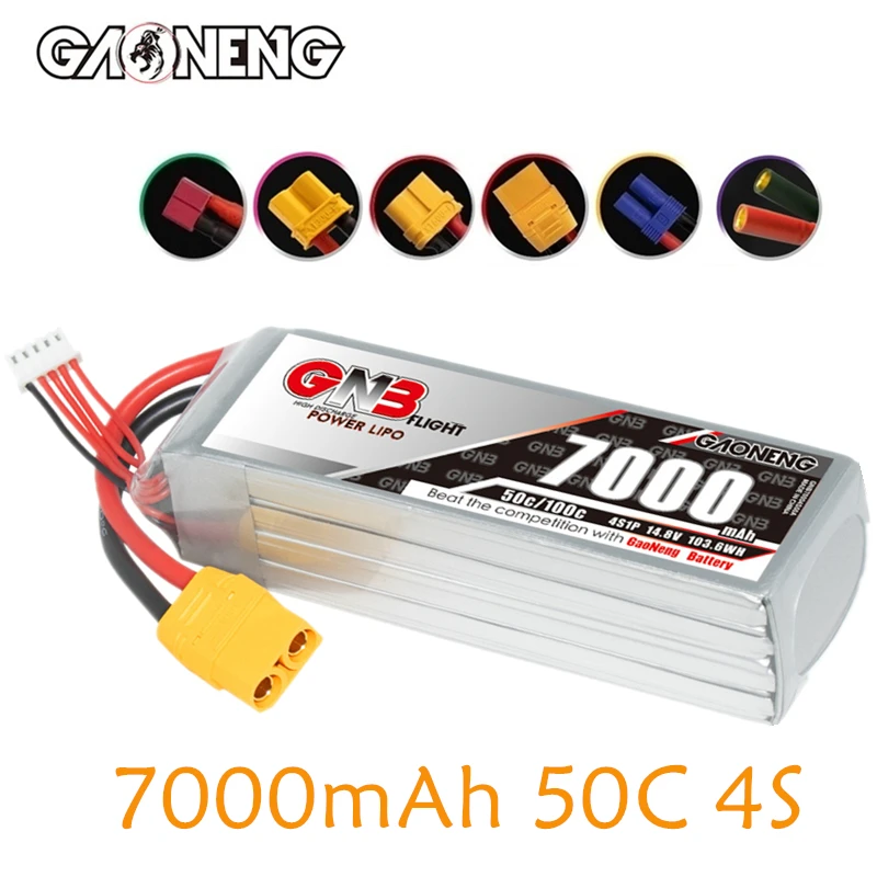 GNB 4S 14.8V 7000mAh 50C/100C Lipo Battery For RC Car Boat Tank Helicopter Airplane UAV Parts With XT90/T Plug 14.8V Battery
GNB 4S 14.8V 7000mAh 50C/100C Lipo Battery For RC Car Boat Tank Helicopter Airplane UAV Parts With XT90/T Plug 14.8V Battery