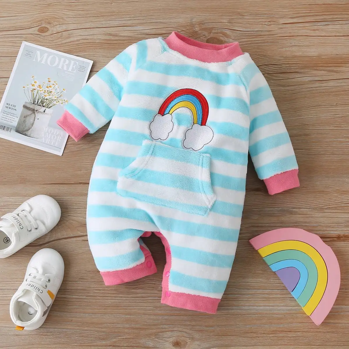 Fashion LongSleeve O-Neck Rainbow Striped Newborn Infant Toddler BabyRomper Casual Cute Winter Warm Colorful babyunisex striped
Fashion LongSleeve O-Neck Rainbow Striped Newborn Infant Toddler BabyRomper Casual Cute Winter Warm Colorful babyunisex striped