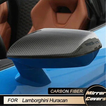 Car Rearview Mirror Covers Caps for Lamborghini Huracan LP600 LP610 Coupe 2-Door 2014-2018 Add On Mirror Caps Shell Carbon Fiber