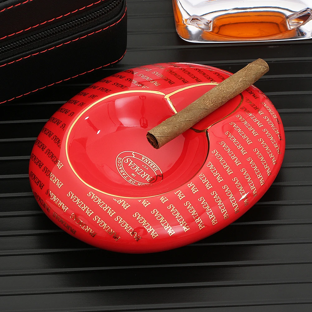 

GALINER Ceramic Portable Cigar Ashtray Round Home Cigar Holder Fit 1 Cigar Tobacco Rest Smoking Accessories