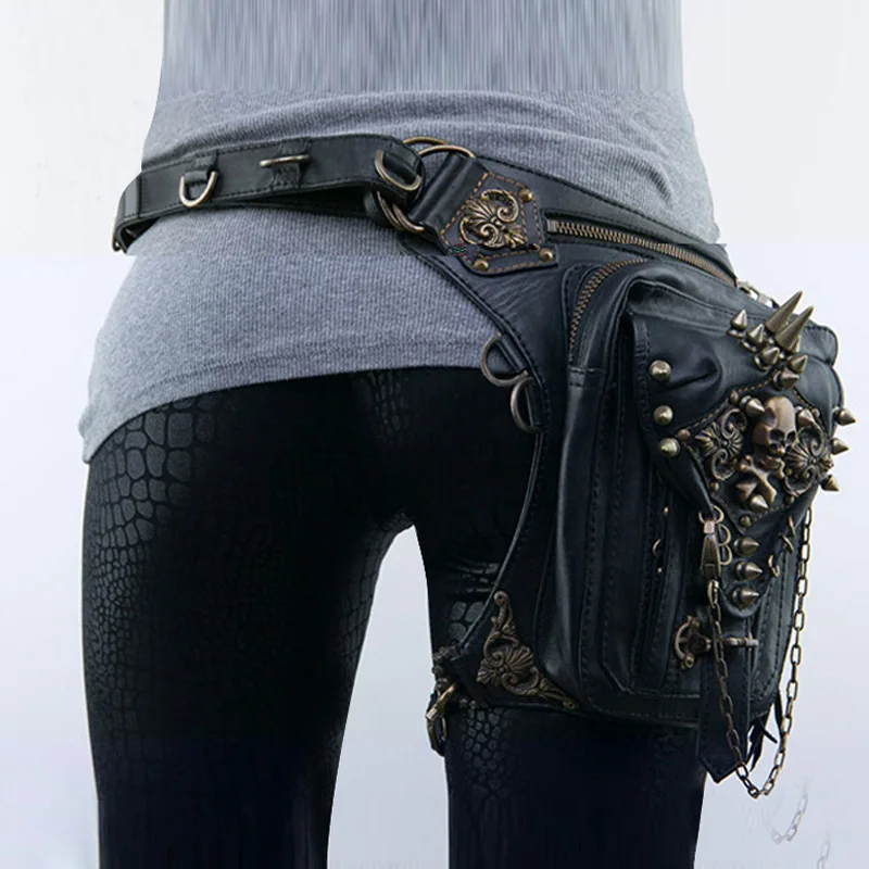 Lace-up steampunk motorcycle bag shoulder messenger bag women's mobile phone waist bag trendy fashion accessories W202
Lace-up steampunk motorcycle bag shoulder messenger bag women's mobile phone waist bag trendy fashion accessories W202