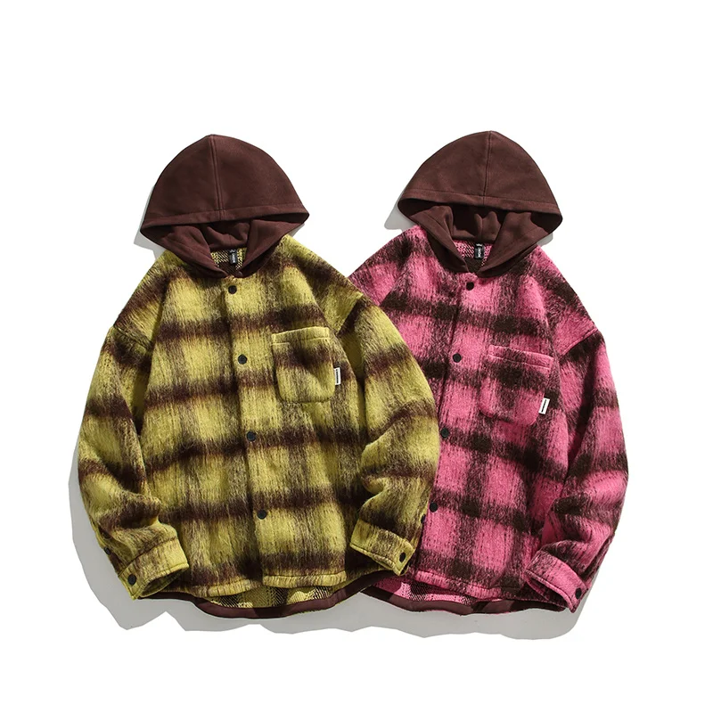 Hooded Woolen Coat Men Oversized Fashion Retro Plush Jacket Men Streetwear Hip Hop Loose Short Woolen Coat Mens Plaid Jackets
Hooded Woolen Coat Men Oversized Fashion Retro Plush Jacket Men Streetwear Hip Hop Loose Short Woolen Coat Mens Plaid Jackets