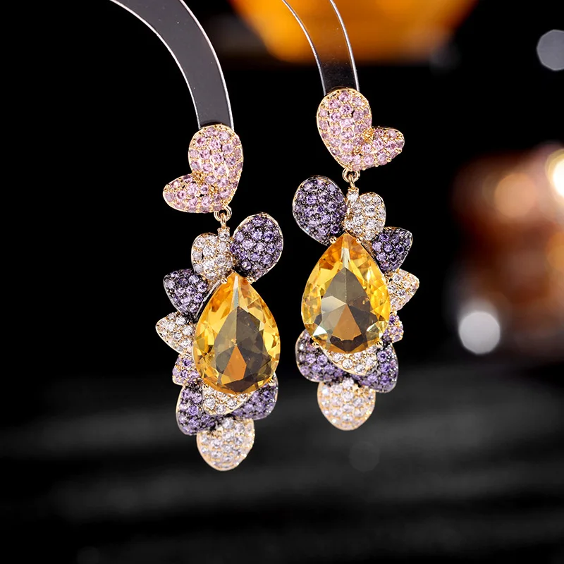 New Fashionable statement wedding party long love heart dangle earrings temperament luxury stud earrings designer jewelry
New Fashionable statement wedding party long love heart dangle earrings temperament luxury stud earrings designer jewelry