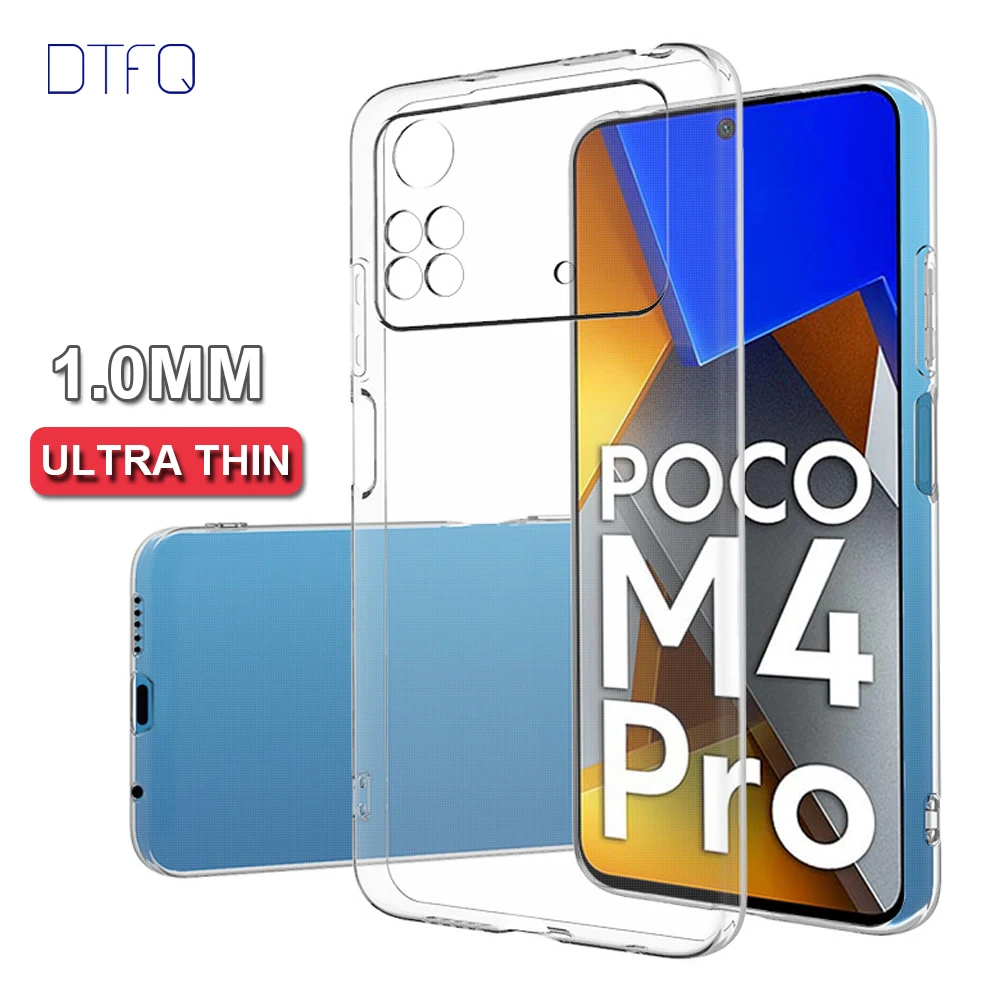 1 0 мм Ультратонкий чехол для POCO M4 Pro 4G прозрачная задняя крышка 5G Coque прозрачный