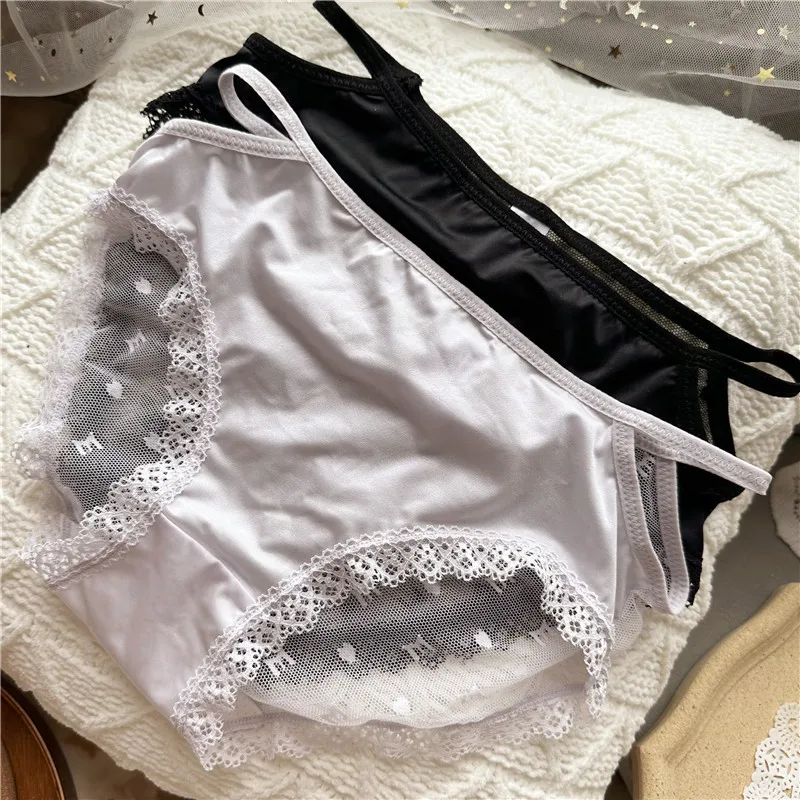 

Women's Underwear Sexy Lace Pantie Girls' Ice Silk Comfort Briefs Low Waisted Seamless Underpants Lingerie thongs women