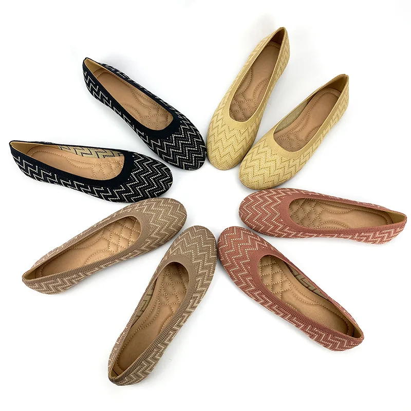 Woman Shoes Ballet Flats Knitting Loafers Casual Round Toe Slides Shallow Slip on Sandals Plus Size Black Apricot Pink Khaki
Woman Shoes Ballet Flats Knitting Loafers Casual Round Toe Slides Shallow Slip on Sandals Plus Size Black Apricot Pink Khaki
