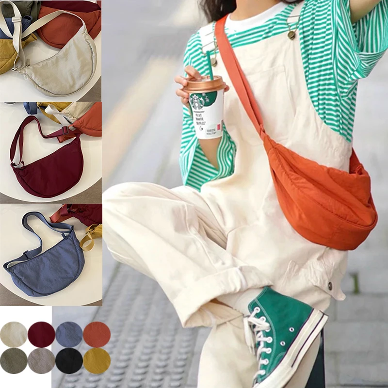 Solid Color Chest Bag For Women Large Capacity Travel Crossbody Female Half Moon Shape Bag Ladies Japanese-Style Daily Packs 
Solid Color Chest Bag For Women Large Capacity Travel Crossbody Female Half Moon Shape Bag Ladies Japanese-Style Daily Packs