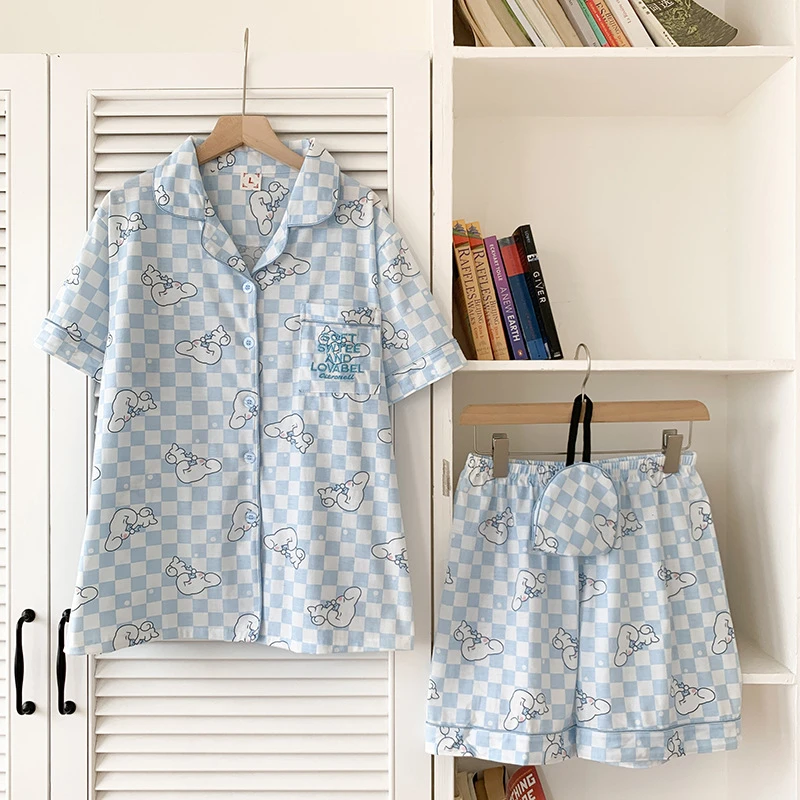 Sanrio Kawaii Cinnamoroll пижамы мультфильм аниме новые летние хлопковые шорты с коротким рукавом Ins ветер девочка дом милый домашний комплект одежды
Sanrio Kawaii Cinnamoroll пижамы мультфильм аниме новые летние хлопковые шорты с коротким рукавом Ins ветер девочка дом милый домашний комплект одежды