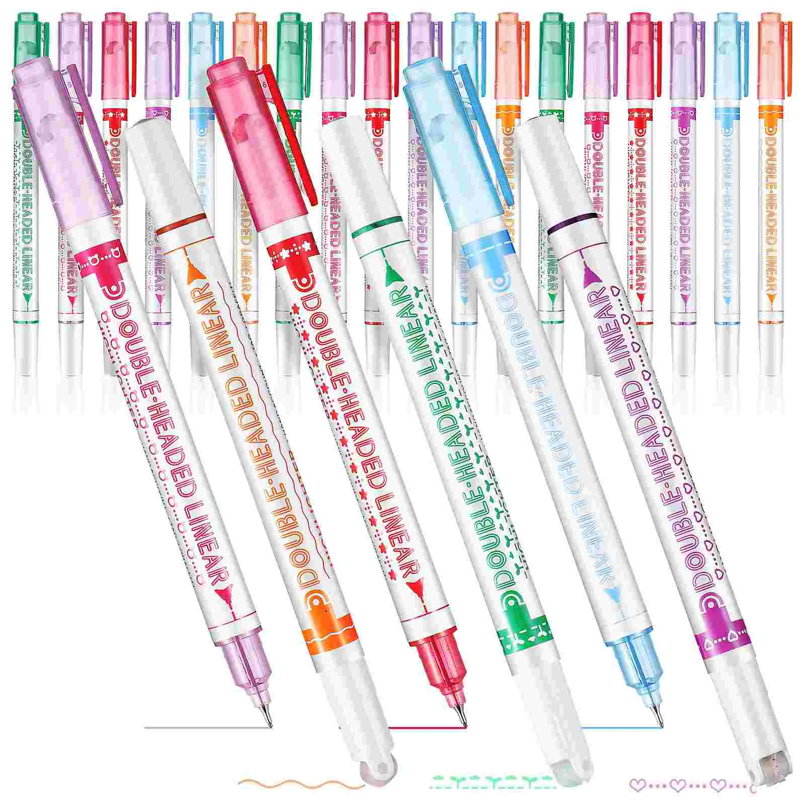 

24 шт. двухсторонний хайлайтер, детские ручки для рукоделия, стильные бумажные хайлайтеры разных цветов, пластиковый набор для учеников