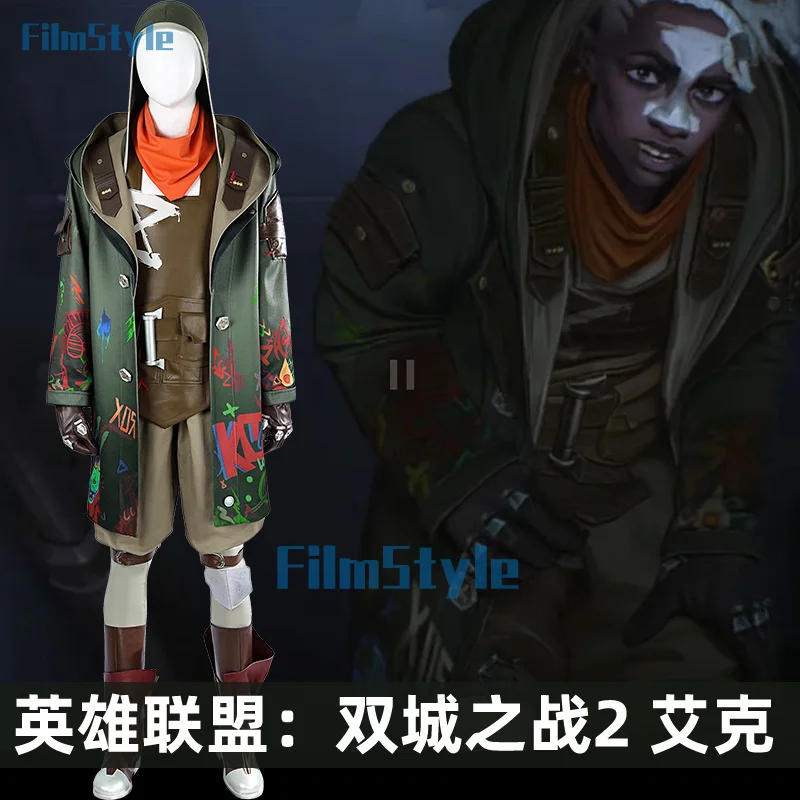 LoL Arcane: League of Legends2 Ekko Косплей Костюм Игра Вечеринка Униформа Хэллоуин