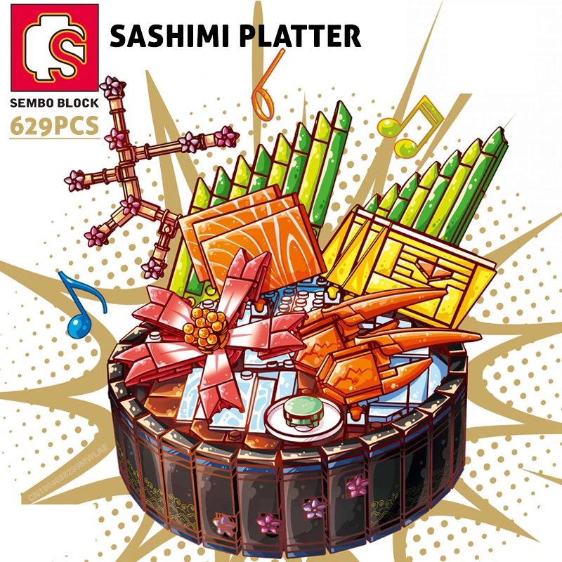 SEMBO BLOCK Japanese Style Bricks Sashimi Platter Music Box Building Blocks City DIY Roleplay Model Kits Gifts For Kids
SEMBO BLOCK Japanese Style Bricks Sashimi Platter Music Box Building Blocks City DIY Roleplay Model Kits Gifts For Kids