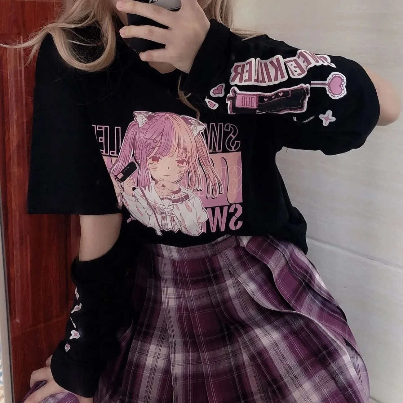 Japanese Streetwear E Girl Anime Tshirt Gothic Kawaii ClothesWith Arm Cover Graphic Top Summer Tops For Women 2022 T Shirt
Japanese Streetwear E Girl Anime Tshirt Gothic Kawaii ClothesWith Arm Cover Graphic Top Summer Tops For Women 2022 T Shirt