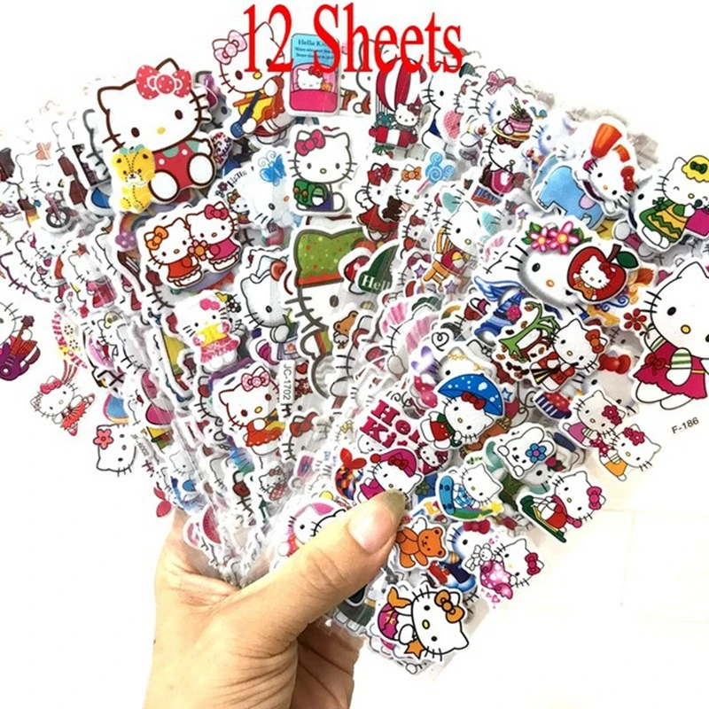 HOT 12 sheets/lot Popular 3D Hello Kitty Cat Classic Toys home decals 3d vinyl wall stickers for kids rooms decoration cartoon
HOT 12 sheets/lot Popular 3D Hello Kitty Cat Classic Toys home decals 3d vinyl wall stickers for kids rooms decoration cartoon