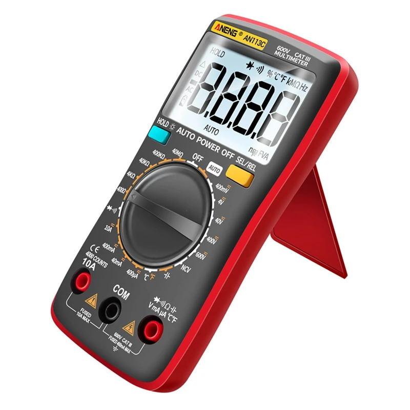 ANENG AN113C Digital Multimeter 600V 4000 Counts Electrical Meter Transistor Tester Auto Rang AC/DC Voltage Process Calibrator
ANENG AN113C Digital Multimeter 600V 4000 Counts Electrical Meter Transistor Tester Auto Rang AC/DC Voltage Process Calibrator