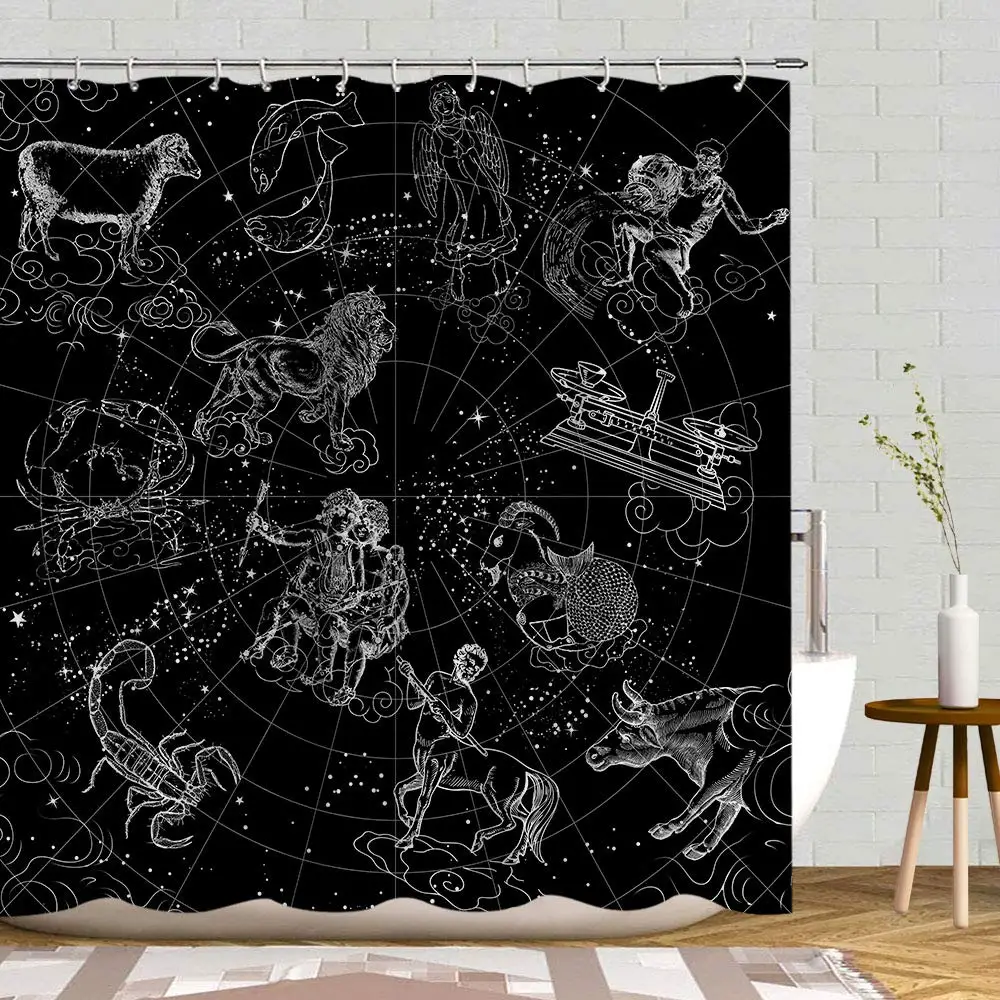 Shower Curtain Planetarium Themed Astronomical Image of Constellations with Horoscopes Cloth Fabric Bathroom Decor Set
Shower Curtain Planetarium Themed Astronomical Image of Constellations with Horoscopes Cloth Fabric Bathroom Decor Set