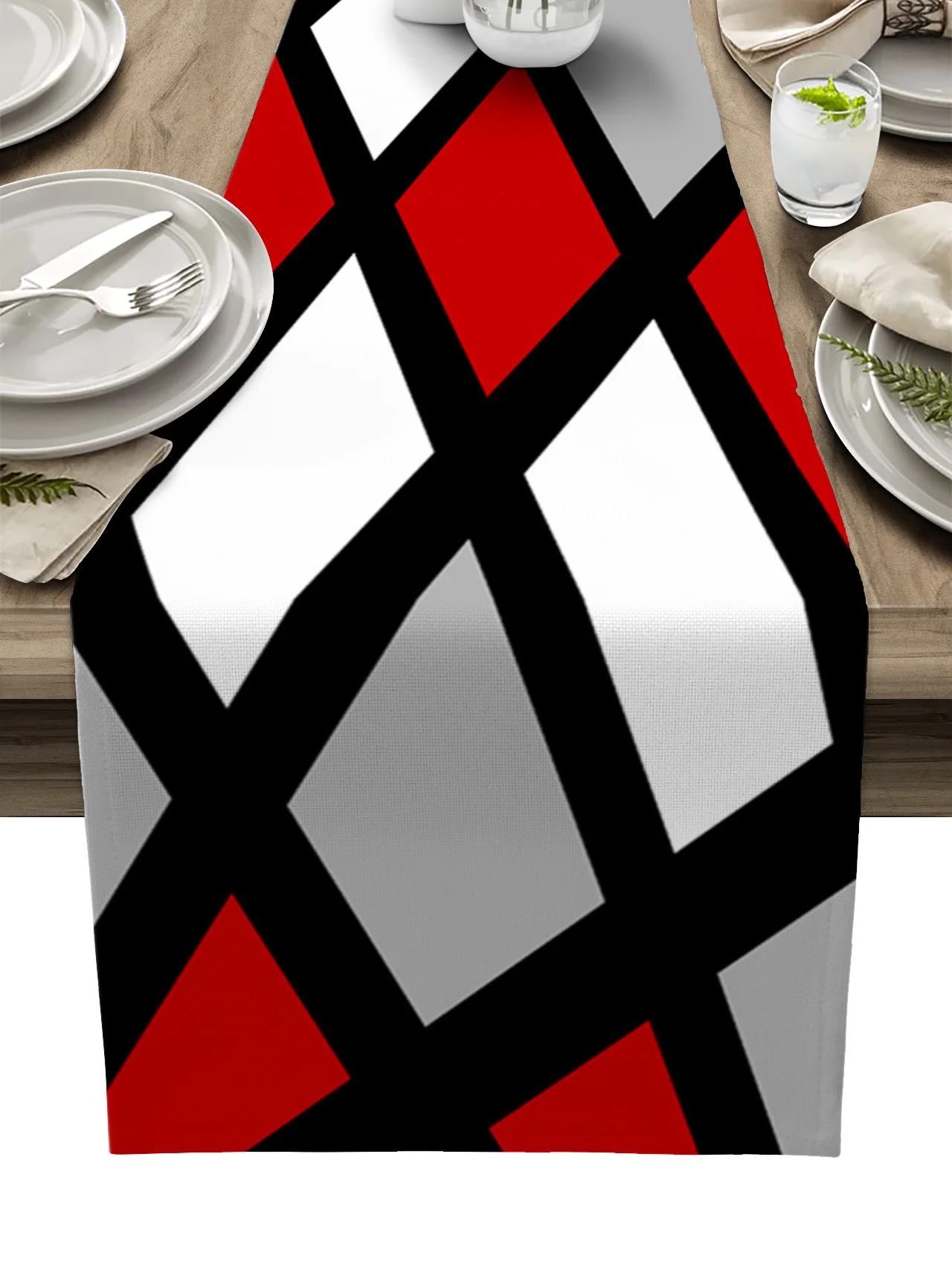 Красная, черная, серая Геометрическая квадратная настольная дорожка, украшение для дома, украшение для обеденного стола, декор для стола
Красная, черная, серая Геометрическая квадратная настольная дорожка, украшение для дома, украшение для обеденного стола, декор для стола