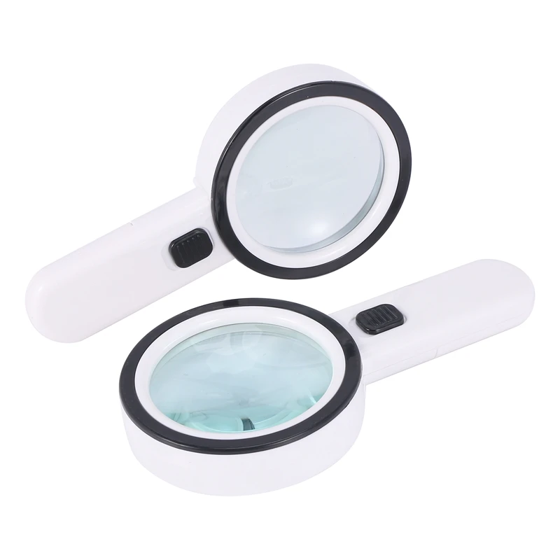 2 Pcs Magnifying Glass With Light 10X Handheld Large Magnifying Glass 12 LED Double Optical Glass Lens Lighted
2 Pcs Magnifying Glass With Light 10X Handheld Large Magnifying Glass 12 LED Double Optical Glass Lens Lighted