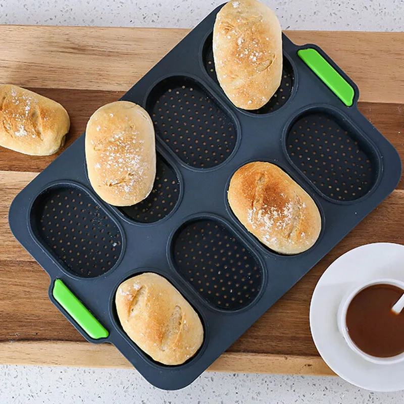 8 Grids Home Diy Baking Non-Stick French Silicone Hamburger Heat Resistant Bread Mold Easy Release Good Flexibility Practical
8 Grids Home Diy Baking Non-Stick French Silicone Hamburger Heat Resistant Bread Mold Easy Release Good Flexibility Practical