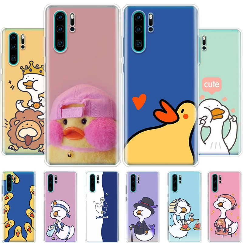 

Cartoon Cute Duck Goose Phone Case For Huawei Honor 50 20 Pro 10i 9 Lite 9X 8A 8S 8X 7S 7X 7A P Smart Z 2021 Y5 Y6 Y7 Y9 Cover S