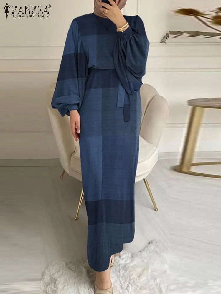 ZANZEA Spring Casual Muslim Robe Dress Long Sleeve Abaya Hijab Maxi Vestidos Vintage Women Grid Printed Sundress Femme Oversized
ZANZEA Spring Casual Muslim Robe Dress Long Sleeve Abaya Hijab Maxi Vestidos Vintage Women Grid Printed Sundress Femme Oversized