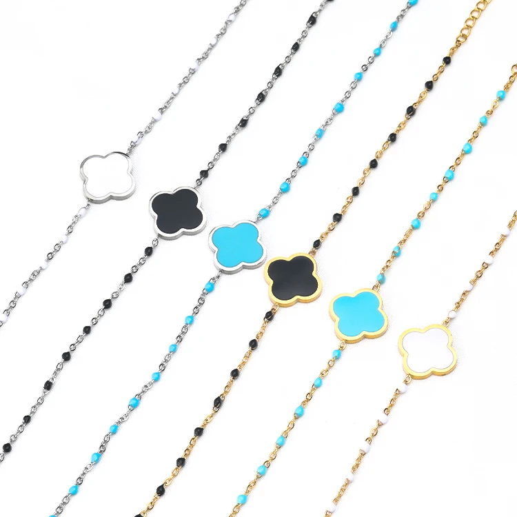 ELIO Luxury Sweet & Romantic Bracelet For Women Four-leaf Clover Shiny Clavicle Chain Anniversary Gift Jewelry Collares Bracelet
ELIO Luxury Sweet & Romantic Bracelet For Women Four-leaf Clover Shiny Clavicle Chain Anniversary Gift Jewelry Collares Bracelet