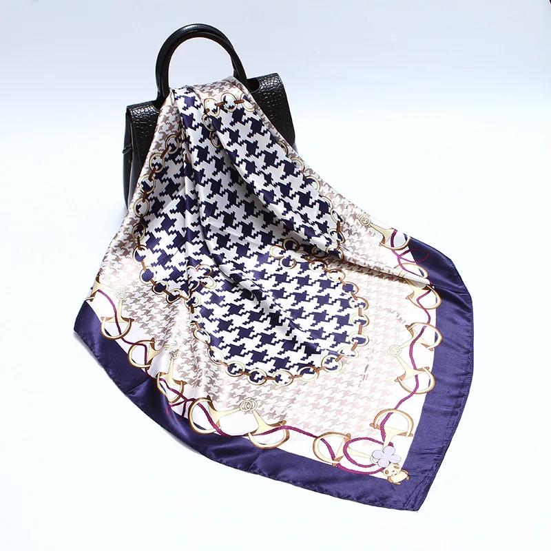 Autumn Arab square scarf female navy blue houndstooth silk scarf simulation silk Muslim satin scarf
Autumn Arab square scarf female navy blue houndstooth silk scarf simulation silk Muslim satin scarf