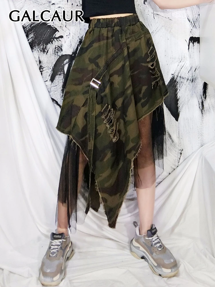 GALCAUR Vintage Asymmetrical Midi Skirt For Women High Waist Loose Patchwork Mesh Hem Skirts Female Summer Clothing Style New
GALCAUR Vintage Asymmetrical Midi Skirt For Women High Waist Loose Patchwork Mesh Hem Skirts Female Summer Clothing Style New