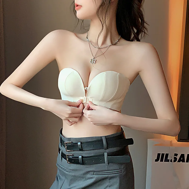 Sexy Girls Underwear Strapless Underwear Women's Front Buckle Small Chest Push-up Large Non-slip Invisible Bra
Sexy Girls Underwear Strapless Underwear Women's Front Buckle Small Chest Push-up Large Non-slip Invisible Bra