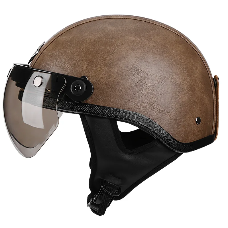 Всесезонный шлем, кожаная подкладка, винтажная, для мотоцикла, легкая, для кафе-рейсинга
Всесезонный шлем, кожаная подкладка, винтажная, для мотоцикла, легкая, для кафе-рейсинга