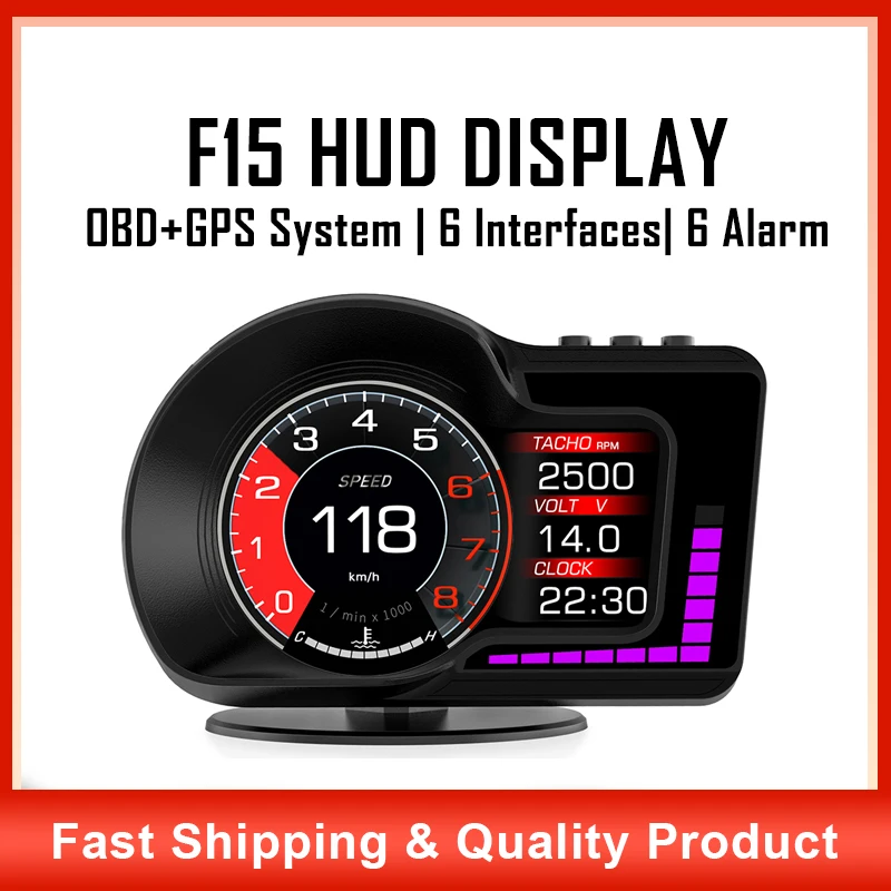 F15 OBD GPS HUD Car Digital Mileage Speedometer Overspeed Alarm Water Oil Temperature Display Car Electronic Accessories
F15 OBD GPS HUD Car Digital Mileage Speedometer Overspeed Alarm Water Oil Temperature Display Car Electronic Accessories