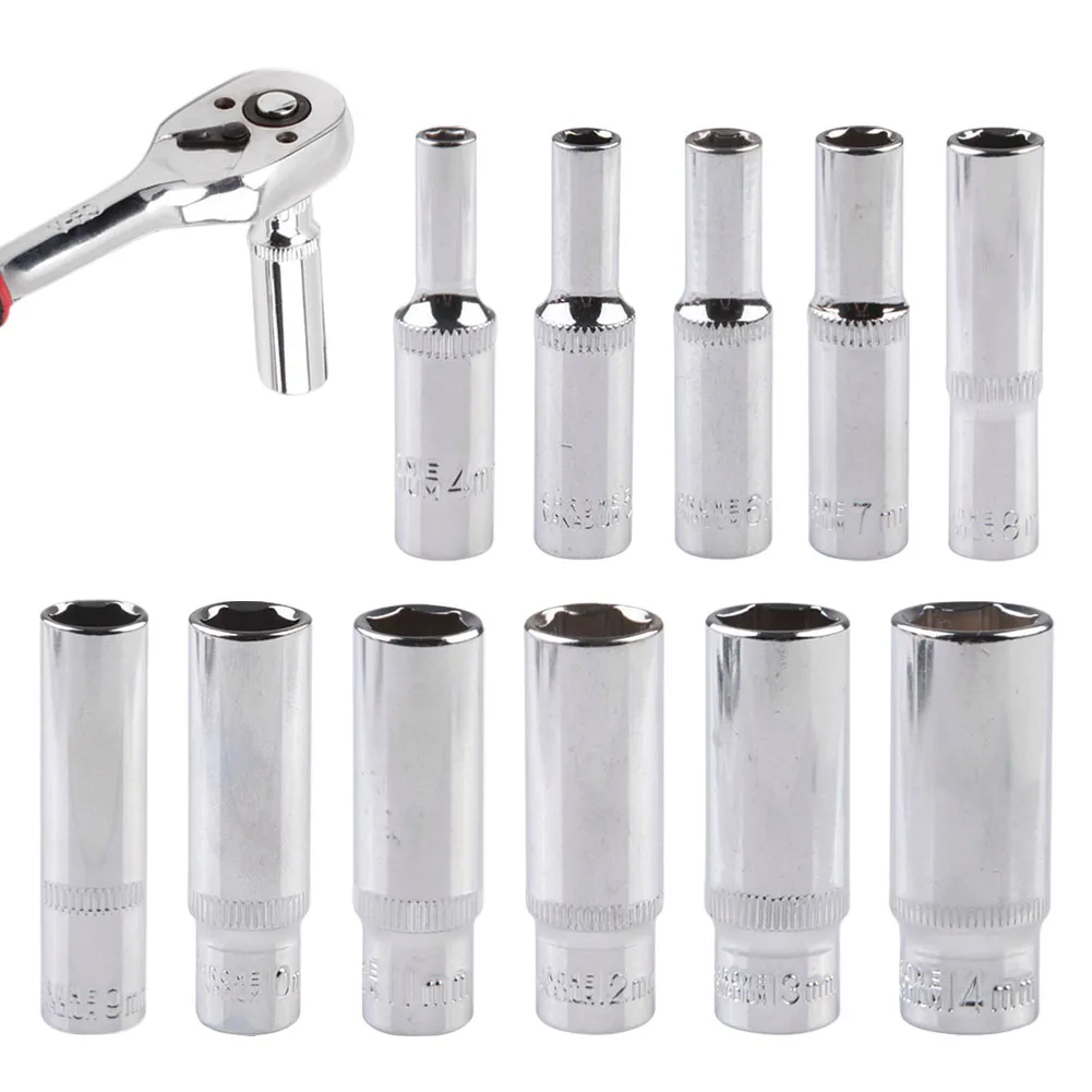 1pc Deep Socket 4-14mm 1/4 Hex Drive Impact Drivers Socket Anti-Corrosion Adapter Chrome Vanadium Steel Socket For Impact
1pc Deep Socket 4-14mm 1/4 Hex Drive Impact Drivers Socket Anti-Corrosion Adapter Chrome Vanadium Steel Socket For Impact