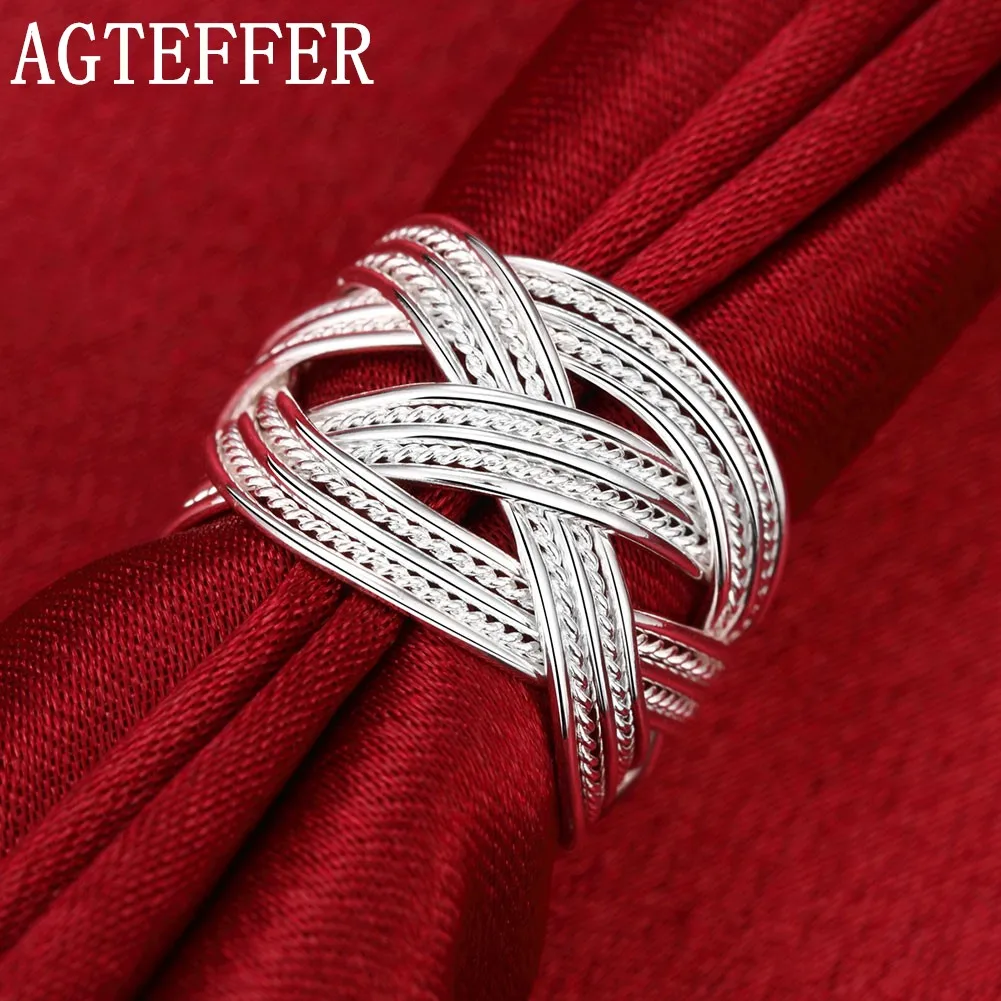 AGTEFFER 925 Sterling Silver Interweave Open Ring For Women Wedding Engagement Party Jewelry Gift
AGTEFFER 925 Sterling Silver Interweave Open Ring For Women Wedding Engagement Party Jewelry Gift