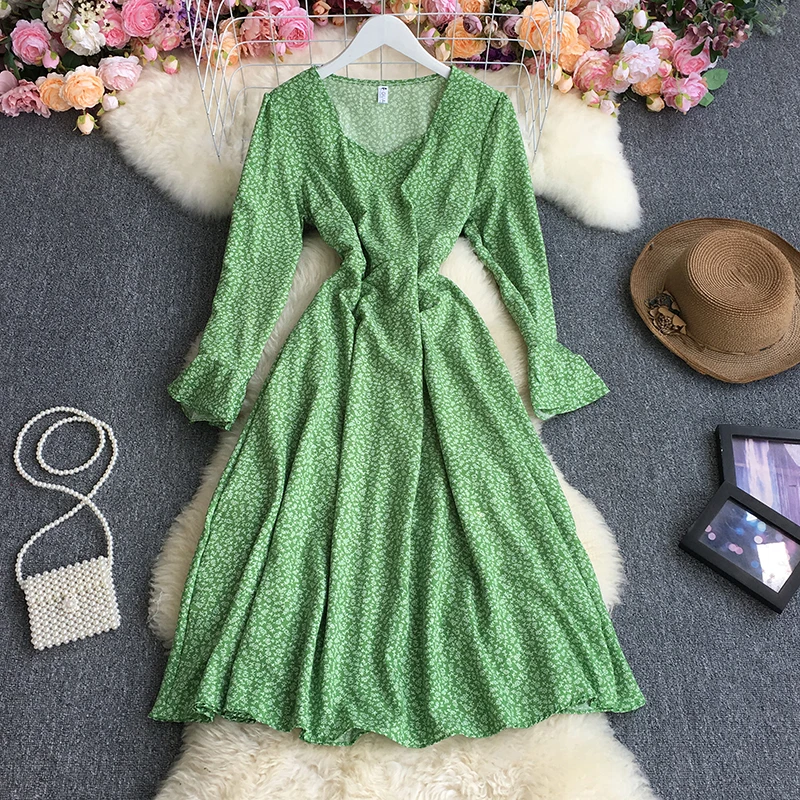 Korean Floral Dresses For Women Spring Summer Boho Square Collar Dress Elegant Chiffon Long Flare Sleeve Vestidos Dropshipping
Korean Floral Dresses For Women Spring Summer Boho Square Collar Dress Elegant Chiffon Long Flare Sleeve Vestidos Dropshipping