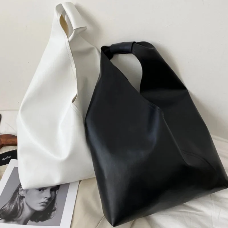 

Кожаные сумки-тоуты для женщин, повседневные дамские сумки-Хобо, вместительные сумки на плечо для девушек, простая женская сумка-мессенджер, новинка 2023