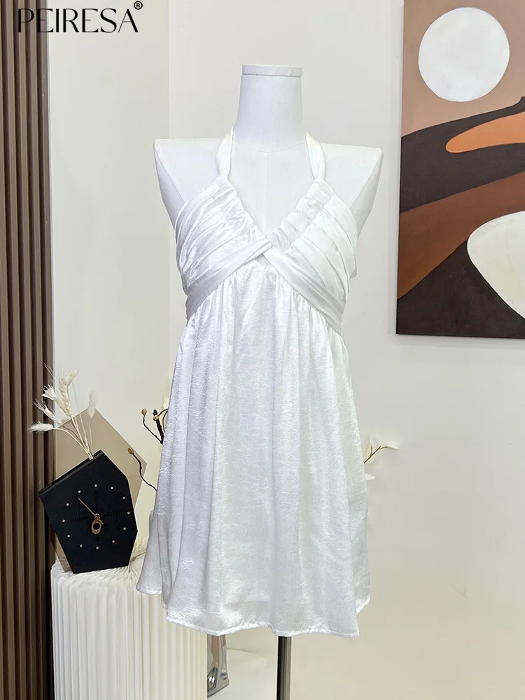 PEIRESA Sexy V Neck Halter Backless Mini Dress For Women Sleeveless Lace Up Slim Waist Elegant Short Dresses Fashion 2023 Summer
PEIRESA Sexy V Neck Halter Backless Mini Dress For Women Sleeveless Lace Up Slim Waist Elegant Short Dresses Fashion 2023 Summer