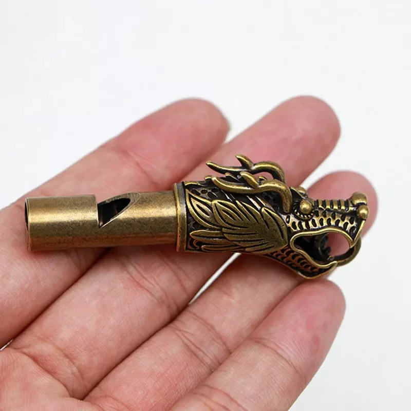 Handmade Brass Dragon Head Whistle Car Keys Chains Pendants Men Women Outdoor Survival Tools Whistles Necklaces Keychains Charm
Handmade Brass Dragon Head Whistle Car Keys Chains Pendants Men Women Outdoor Survival Tools Whistles Necklaces Keychains Charm