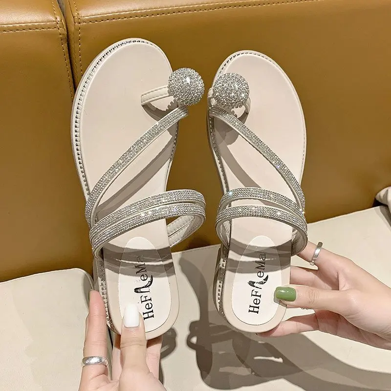 Summer Women's Sandals Slip-on Diamond Sandals Sweet Fairy Shoes Fashion Outdoor Slippers Open Toe Shoes Flat Walking Shoes
Summer Women's Sandals Slip-on Diamond Sandals Sweet Fairy Shoes Fashion Outdoor Slippers Open Toe Shoes Flat Walking Shoes