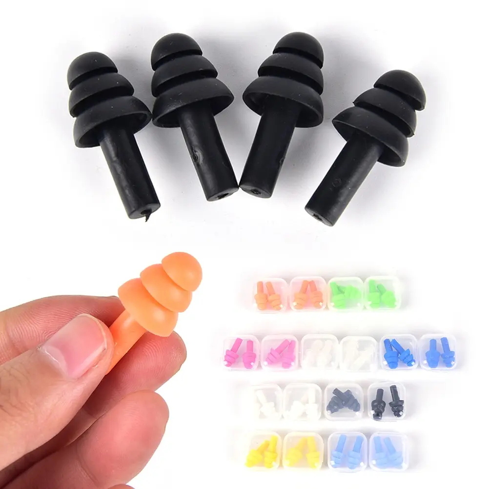 

Ear Plugs 2 Pairs Travel Silicone Waterproof Swimming Earplugs Ear Protector Noise Reduction Protective Earmuffs For Sleeping