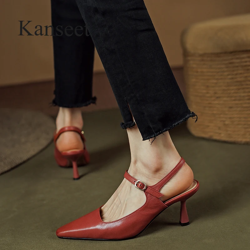 Kanseet New Arrival Genuine Leather Women's Sandals 2023 Summer Square Toe Party Dress Thin High Heels Shoes Female Footwear 40
Kanseet New Arrival Genuine Leather Women's Sandals 2023 Summer Square Toe Party Dress Thin High Heels Shoes Female Footwear 40