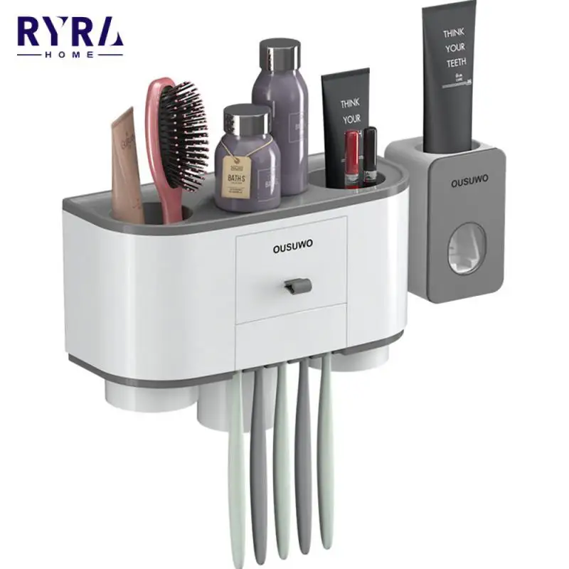 Magnetic Adsorption Inverted Toothbrush Holder Double Automatic Toothpaste Squeezer Dispenser Storage Rack Bathroom Accessories
Magnetic Adsorption Inverted Toothbrush Holder Double Automatic Toothpaste Squeezer Dispenser Storage Rack Bathroom Accessories