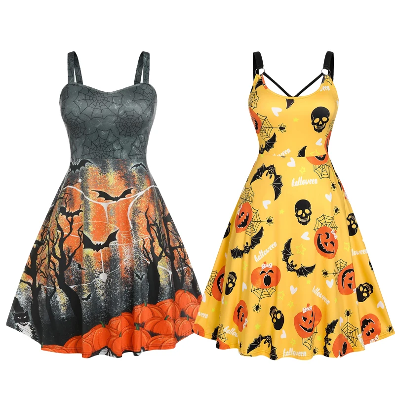 ROSEGAL Plus Size Skull Butterfly Print Halloween Dress Women Gothic Spaghetti Strap Casual Sexy Vintage Dress Midi Cami Dress
ROSEGAL Plus Size Skull Butterfly Print Halloween Dress Women Gothic Spaghetti Strap Casual Sexy Vintage Dress Midi Cami Dress